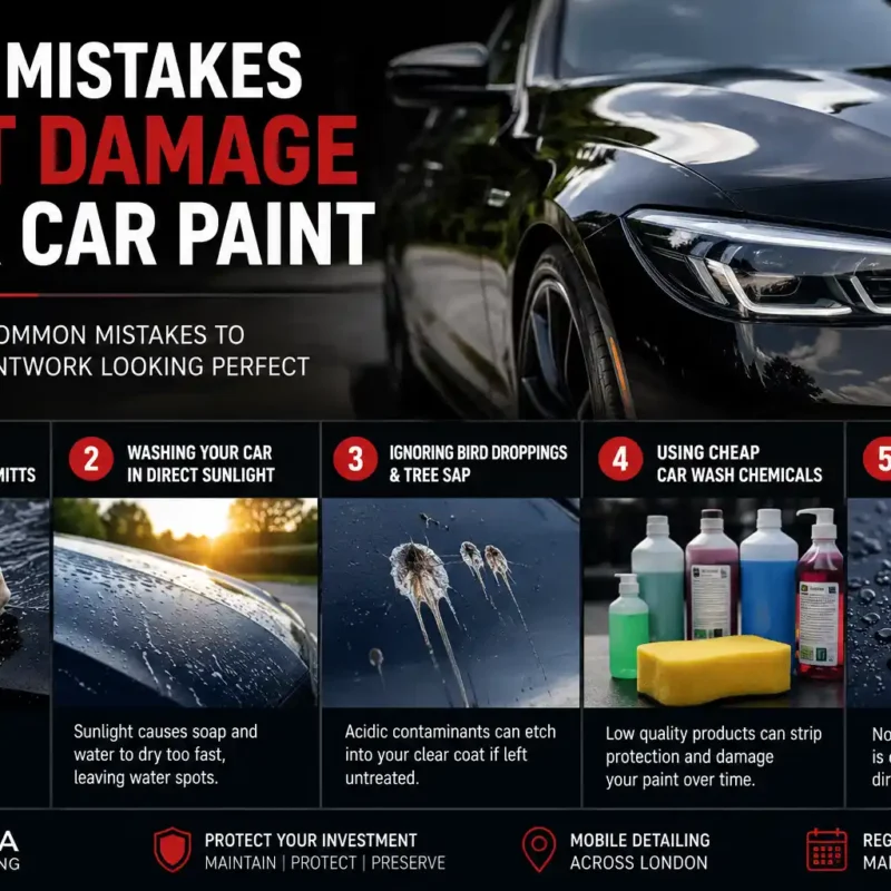 swirl marks and scratches caused by improper car washing