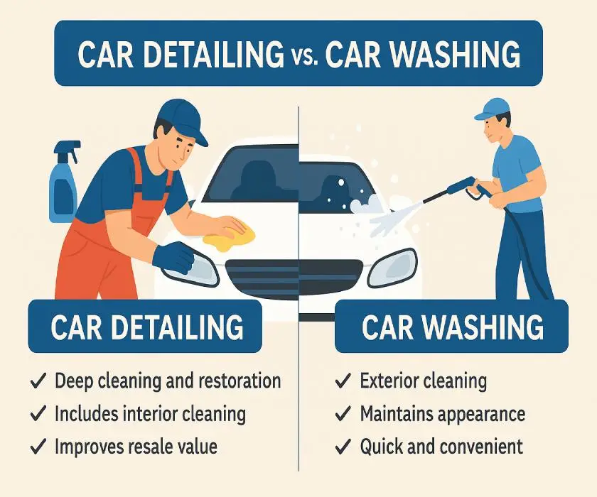 cheap car valet vs professional car detailing comparison London