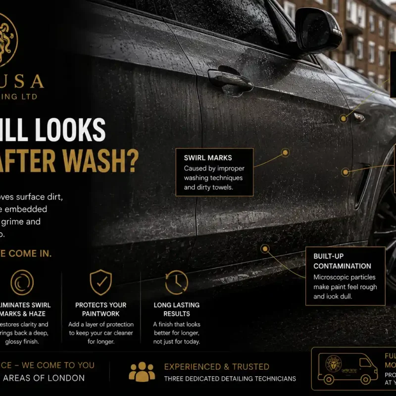 car still looks dirty after washing due to paint contamination