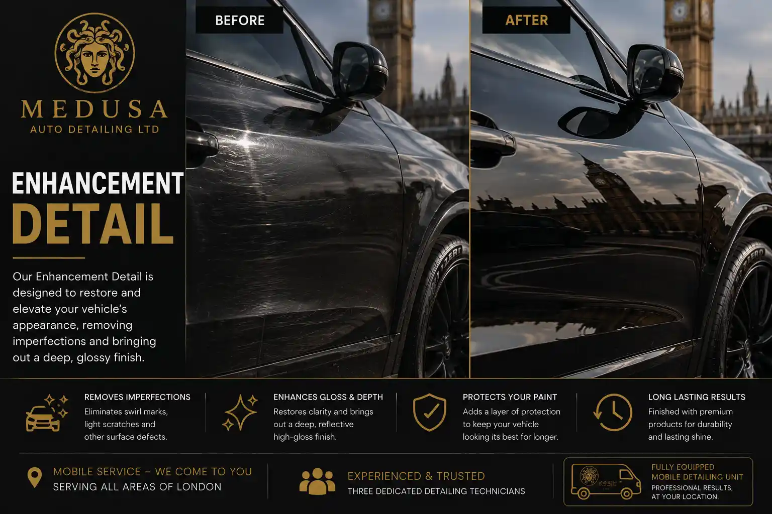 before and after enhancement detail paintwork transformation