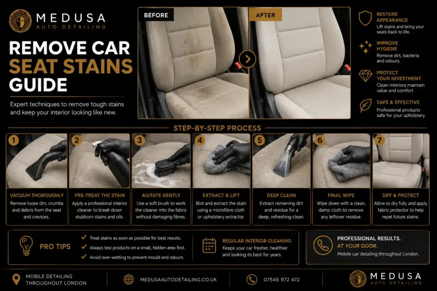 professional removing stains from fabric car seats